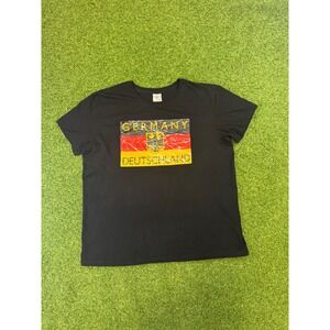 B&C Collection Germany Deutschland Flag Graphic T-Shirt Black Mens Large E150
